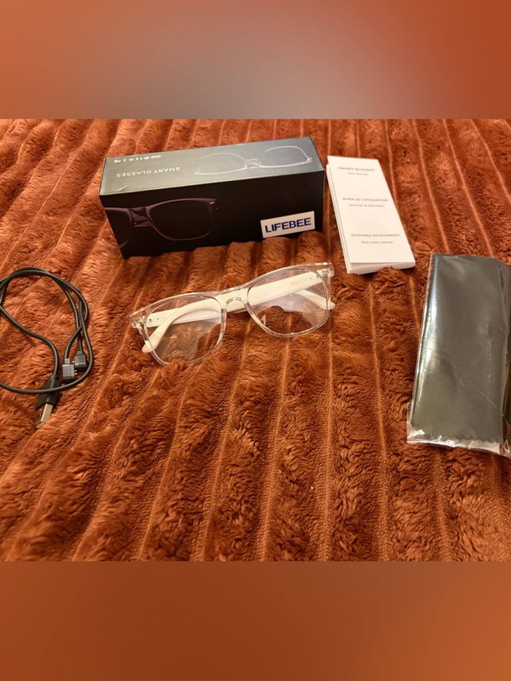LIFEBEE Clear Frame Blue Light Smart Glasses